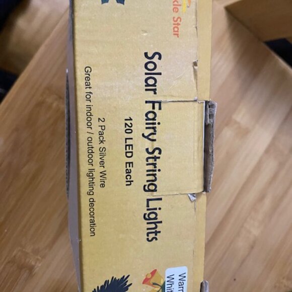 Solar Fairy String Lights | Warm White | 120 LED Each | 2 Pack Silver Wire - Picture 4 of 4